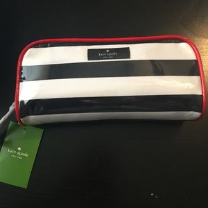 KATE SPADE HENRIETTA PATCHIN STRIPE COSMETIC BAG