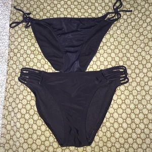 2 black bikini bottoms