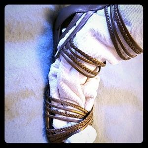 Gold gladiator sandals