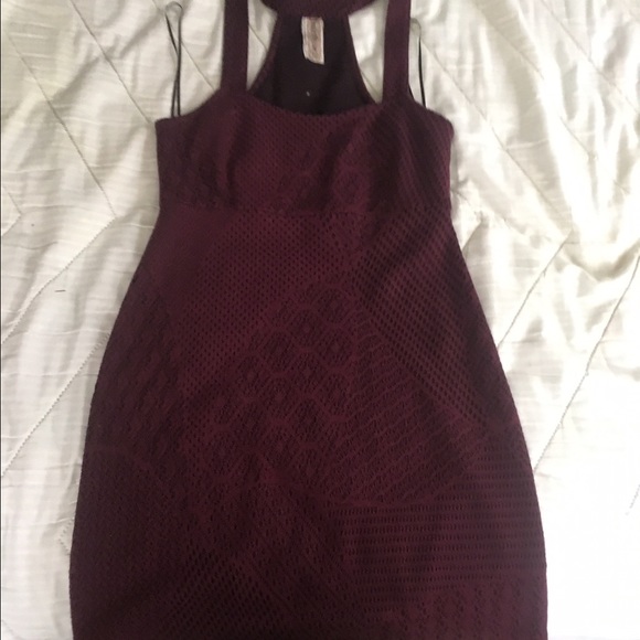 Free People bodycon burgundy lace dress - Picture 1 of 3