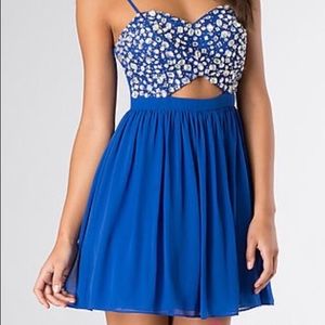 Short beaded spaghetti strap dress