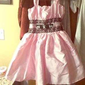 A Pretty Pink Jeweled & Lace Dress