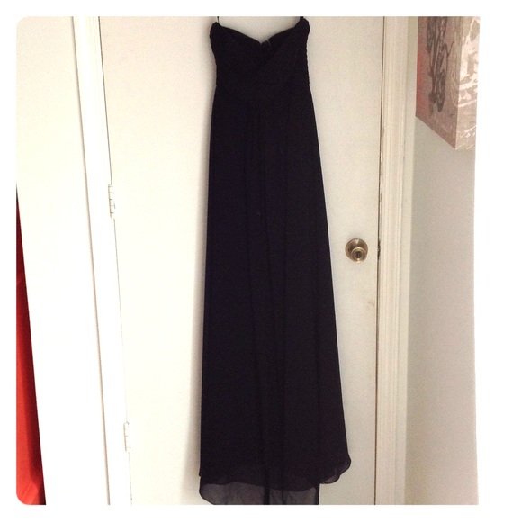 Bill Levkoff black chiffon maxi dress