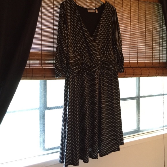 2x polka dot dress with built in spanx!