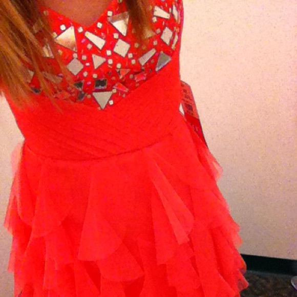 Peach &sparkle dress