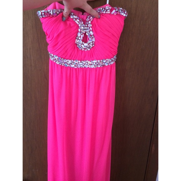 Hot pink prom dress