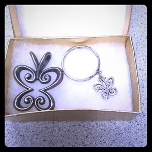 James Avery Butterfly Pendant and butterfly ring.