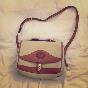 Vintage Dooney & Bourke Ivory/Brown Shoulder Bag