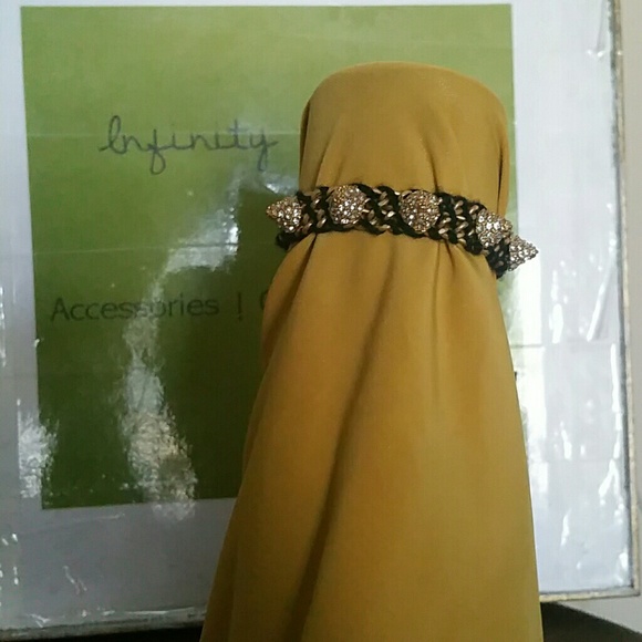 Zara Thick Black and Gold studded Bracelet