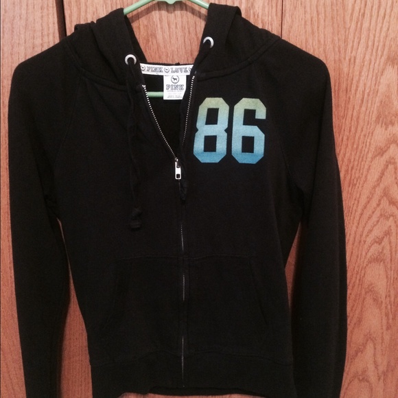 Victoria's Secret PINK black zip sweatshirt!