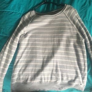 Gray and white striped AE sweater. Size XL!