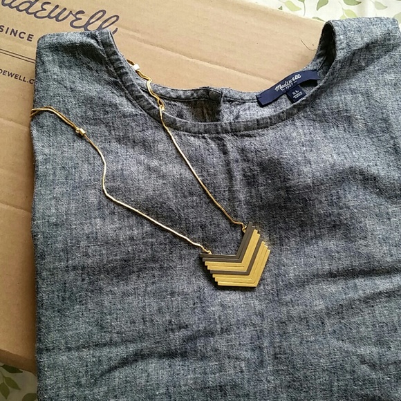 Madewell cropped chambray side tie shirt