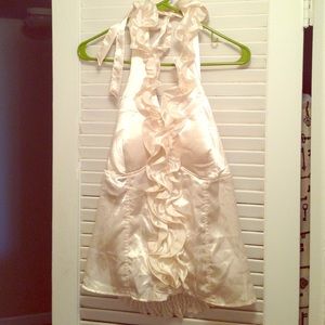 Ivory Ruffle Halter Top