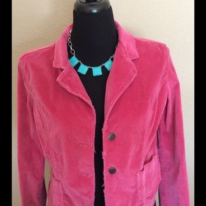 Hot Pink Velvet Blazer
