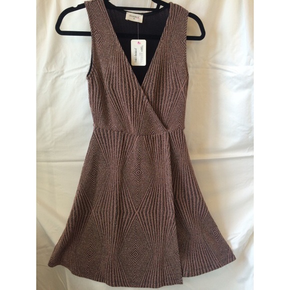 Quinn Metallic Dress Rose Gold