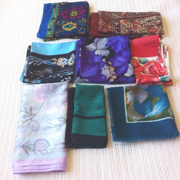 Vintage Scarf Bundle 8 scarves