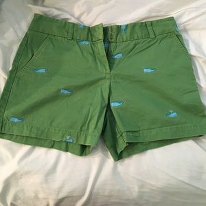 J.Crew chino shorts embroidered whales