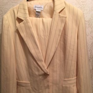 Yellow pinstriped suit. Size 26