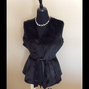 Faux Fur Belted Vest