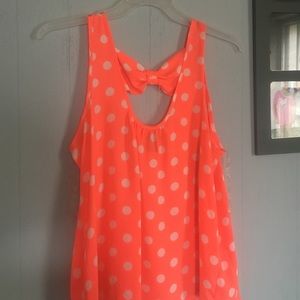 Pink polka dot tank. Size XL