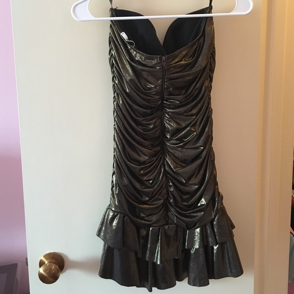 PAPAYA STRAPLESS PROM DRESS - Picture 2 of 4