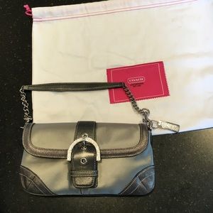 Authentic limited edition Coach satin clutch