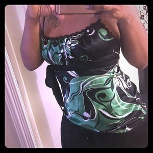 Green black and white cami💕