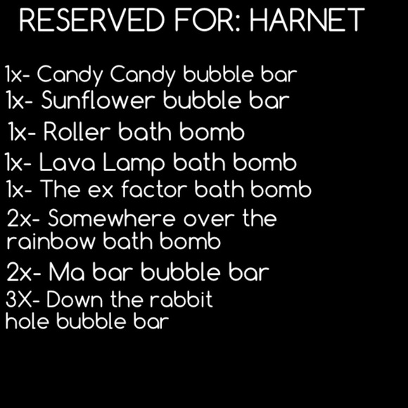 LUSH- RESERVED FOR HARNET