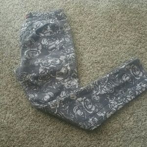 Floral print skinny jeans