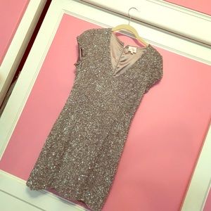 Parker sexy silver sequin dress