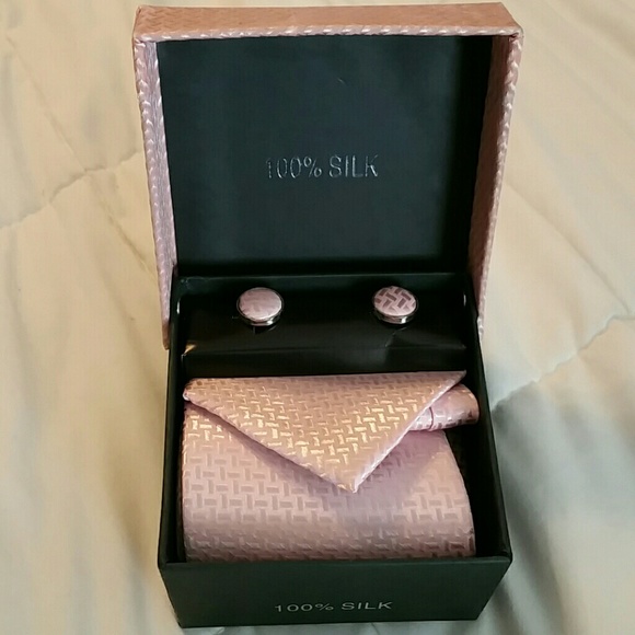 Pink silk tie