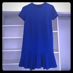 Royal blue swing skirt t shirt-style dress