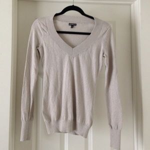 Champagne sparkle express v-neck sweater