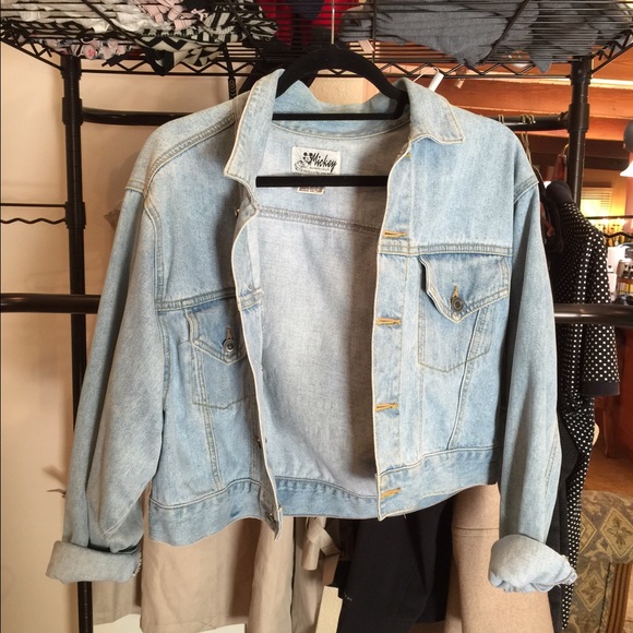 Cropped Denim oversized jacket