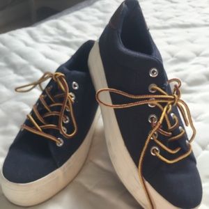 Navy Blue Canvas Sneakers