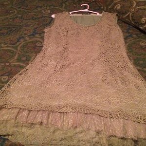 Lace dress with lace hem