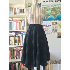 A Line retro plaid skirt