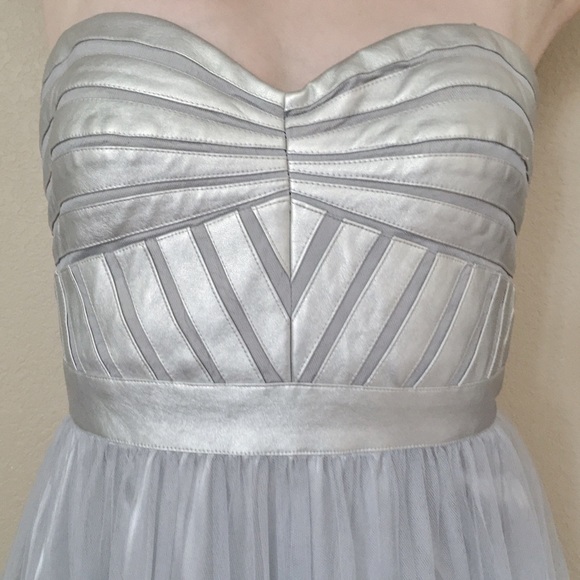 👗HP👗Aidan Mattox Silver Prom Dress NWT