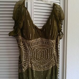 ✨🎉Flash Sale🎉✨ Olive Green Gold Sequin Mermaid