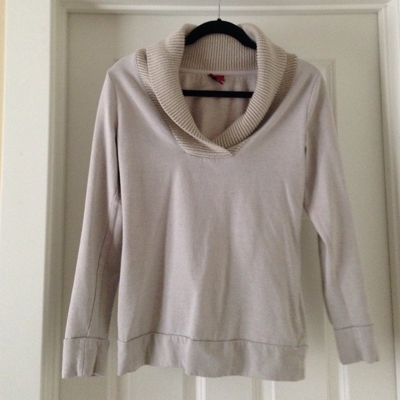 Oatmeal color shawl neck sweatshirt