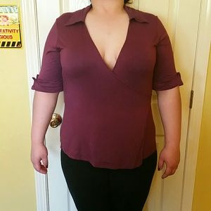 Purple wraparound top 2X