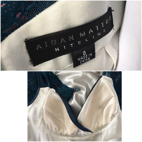 Aidan Mattox Lace Shoulder Dress Worn 1x EUC - Picture 4 of 6