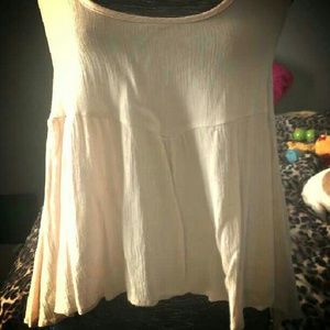 Cream lace back dress tank
