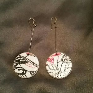 Handmade Japanese paper drop earrings