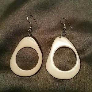 Cream tagua nut earrings
