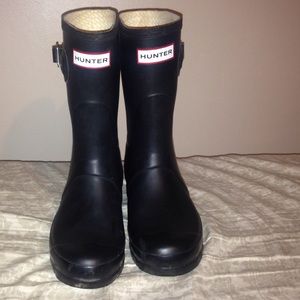 Women's short matte hunter boots