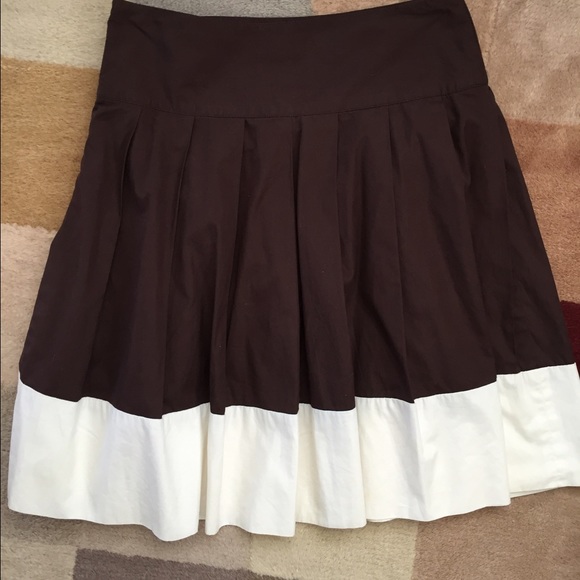 Banana Republic Color Block Skirt Brown White 2