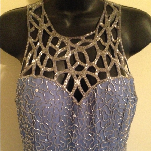 Light Periwinkle Caged Prom Dress - Picture 2 of 4