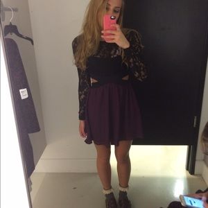 Black and purple cut out dress!!
