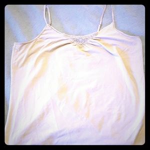 Tan Cami with Crochet detail